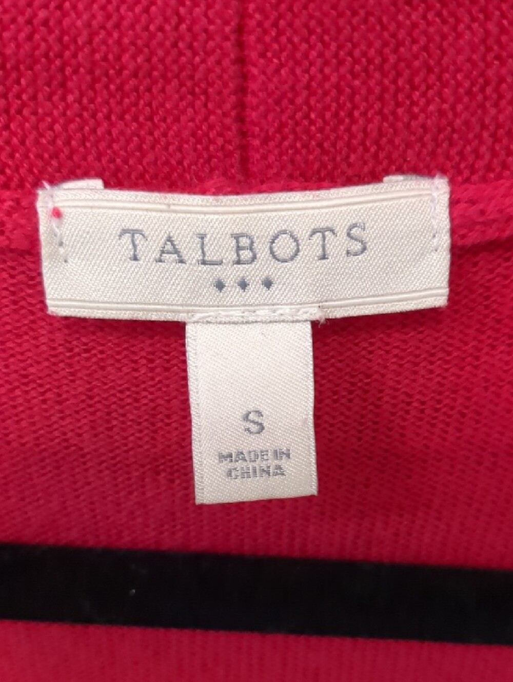 Talbots Open-Front Cardigan in Raspberry Pink - Picture 2 of 3